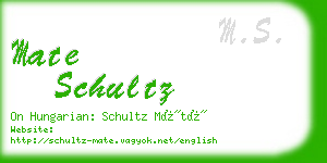 mate schultz business card